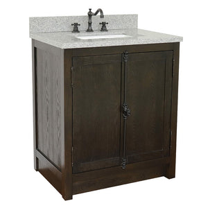 Bellaterra 400100-BA-GYR 31" Wood Single Vanity w/ Counter Top and Sink (Brown Ash)