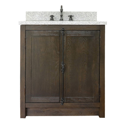 Bellaterra 400100-BA-GYR 31" Wood Single Vanity w/ Counter Top and Sink (Brown Ash)