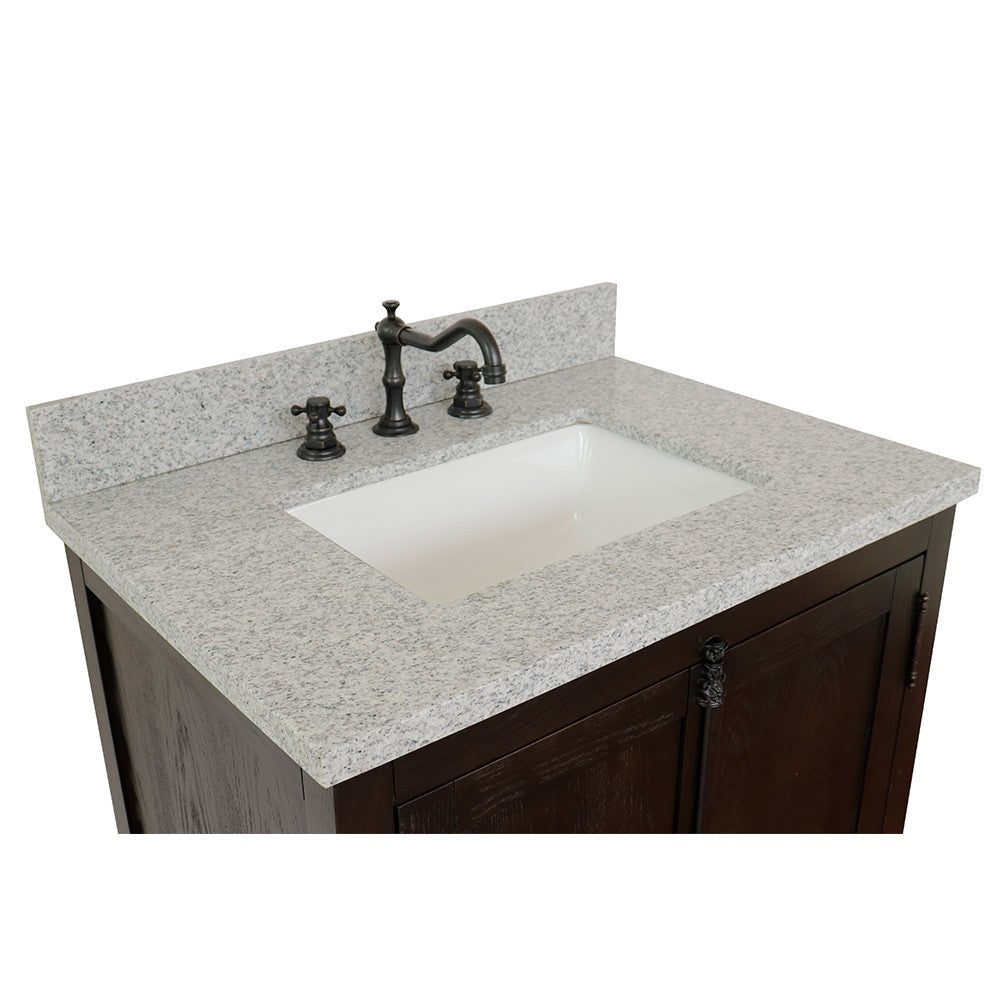 Bellaterra 400100-BA-GYR 31" Wood Single Vanity w/ Counter Top and Sink (Brown Ash)