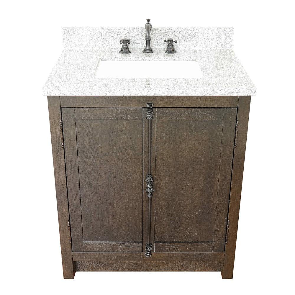 Bellaterra 400100-BA-GYR 31" Wood Single Vanity w/ Counter Top and Sink (Brown Ash)