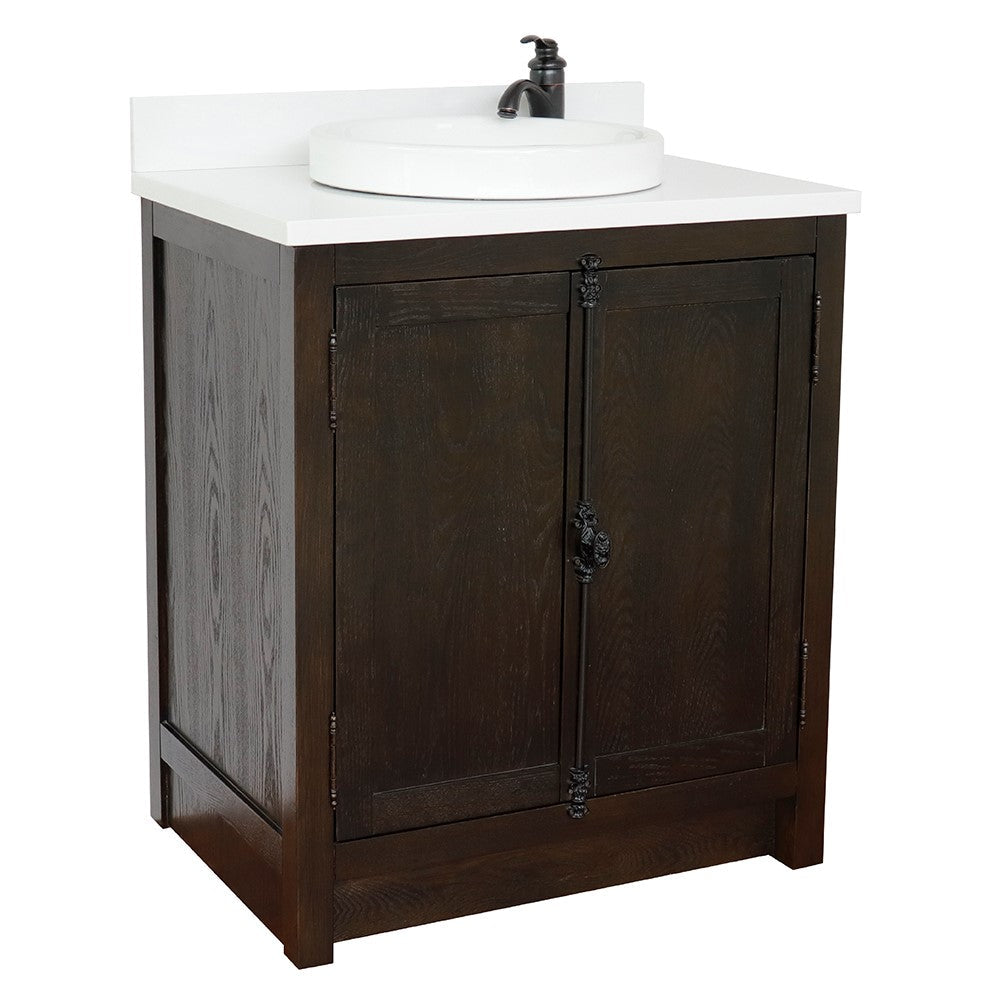 Bellaterra 400100-BA-WERD 31" Wood Single Vanity w/ Counter Top and Sink (Brown Ash)