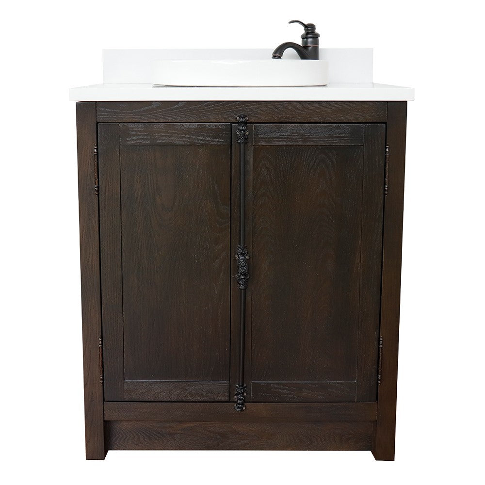 Bellaterra 400100-BA-WERD 31" Wood Single Vanity w/ Counter Top and Sink (Brown Ash)