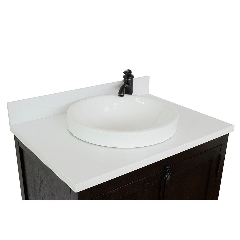 Bellaterra 400100-BA-WERD 31" Wood Single Vanity w/ Counter Top and Sink (Brown Ash)