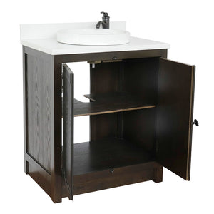Bellaterra 400100-BA-WERD 31" Wood Single Vanity w/ Counter Top and Sink (Brown Ash)