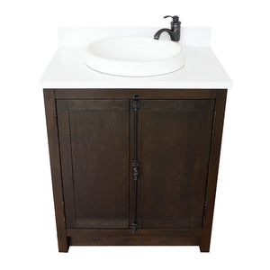 Bellaterra 400100-BA-WERD 31" Wood Single Vanity w/ Counter Top and Sink (Brown Ash)