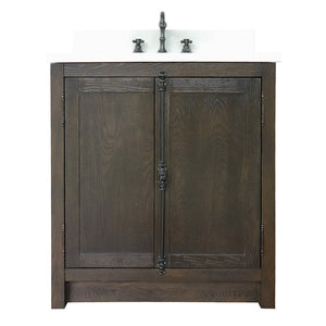 Bellaterra 400100-BA-WER 31" Wood Single Vanity w/ Counter Top and Sink (Brown Ash)