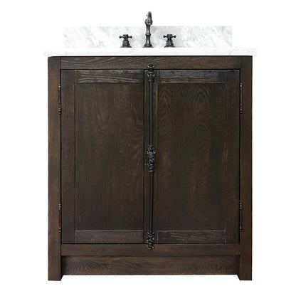 Bellaterra 400100-BA-WMO 31" Wood Single Vanity w/ Counter Top and Sink (Brown Ash)