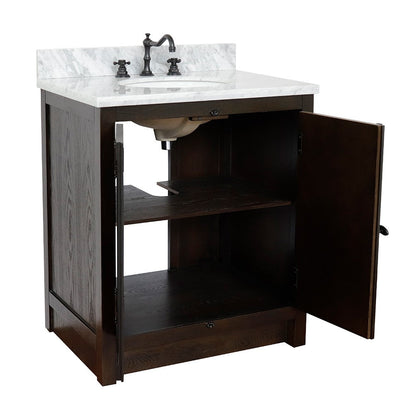 Bellaterra 400100-BA-WMO 31" Wood Single Vanity w/ Counter Top and Sink (Brown Ash)