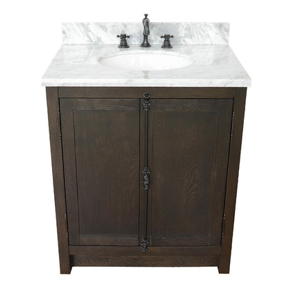 Bellaterra 400100-BA-WMO 31" Wood Single Vanity w/ Counter Top and Sink (Brown Ash)