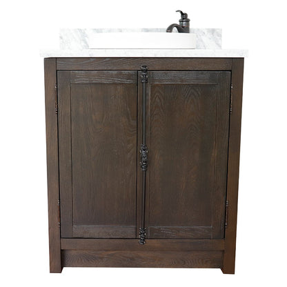 Bellaterra 400100-BA-WMRD 31" Wood Single Vanity w/ Counter Top and Sink (Brown Ash)