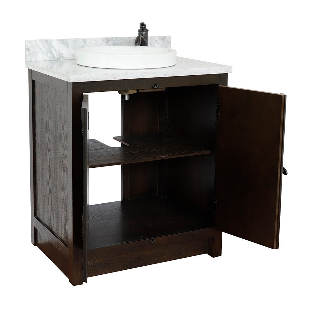 Bellaterra 400100-BA-WMRD 31" Wood Single Vanity w/ Counter Top and Sink (Brown Ash)