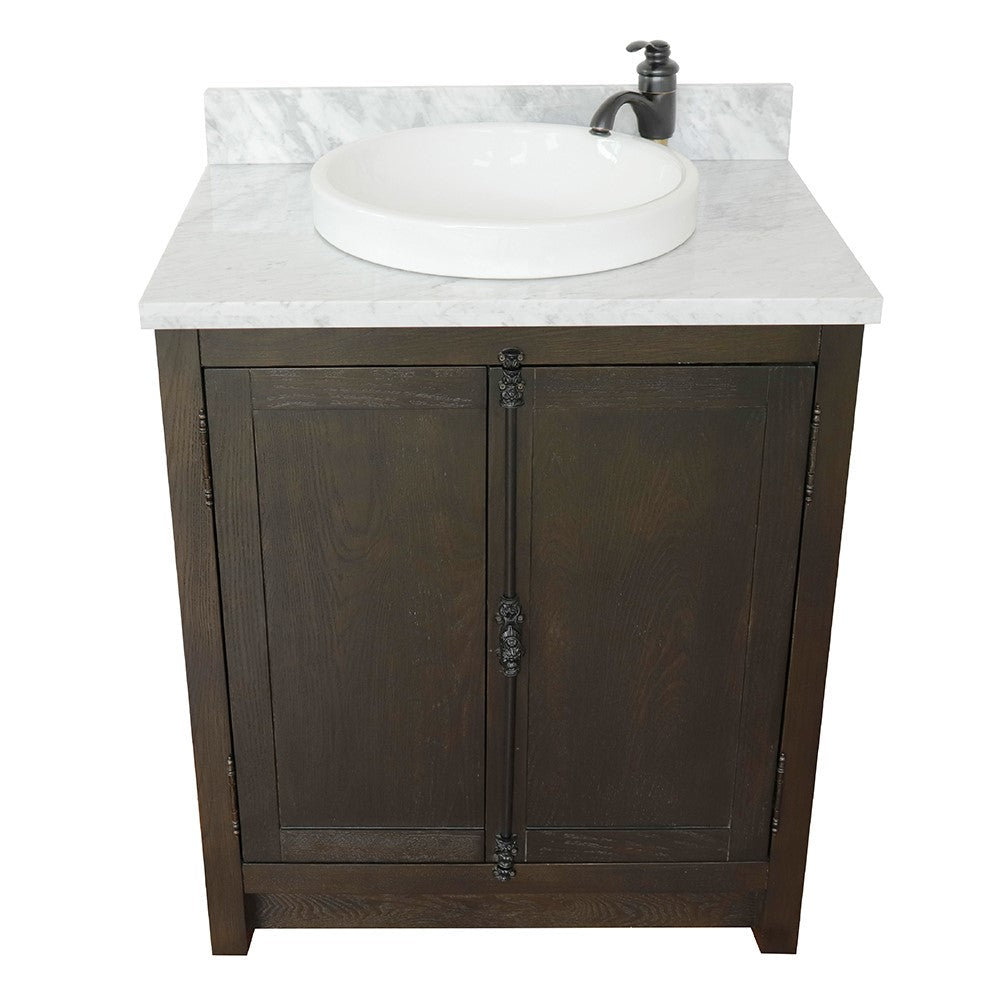 Bellaterra 400100-BA-WMRD 31" Wood Single Vanity w/ Counter Top and Sink (Brown Ash)