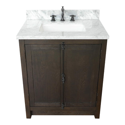 Bellaterra 400100-BA-WMR 31" Wood Single Vanity w/ Counter Top and Sink (Brown Ash)