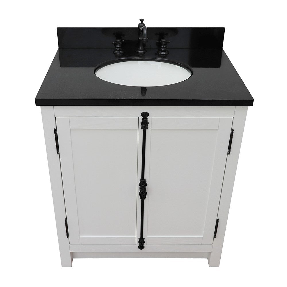 Bellaterra 400100-GA-BGO 31" Wood Single Vanity w/ Counter Top and Sink (Glacier Ash)