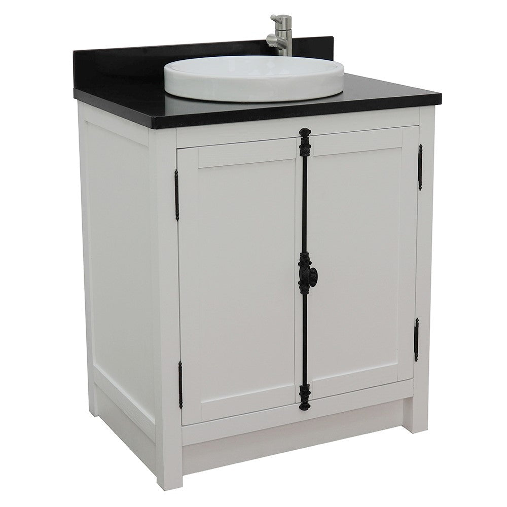 Bellaterra 400100-GA-BGRD 31" Wood Single Vanity w/ Counter Top and Sink (Glacier Ash)