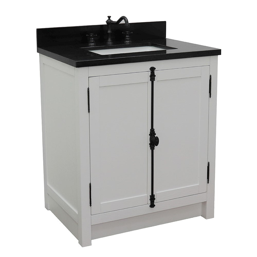 Bellaterra 400100-GA-BGR 31" Wood Single Vanity w/ Counter Top and Sink (Glacier Ash)