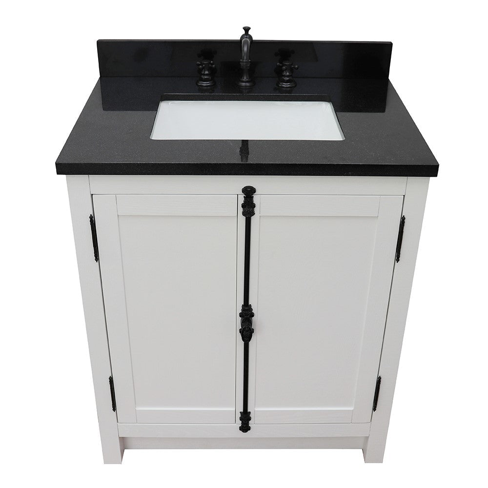 Bellaterra 400100-GA-BGR 31" Wood Single Vanity w/ Counter Top and Sink (Glacier Ash)