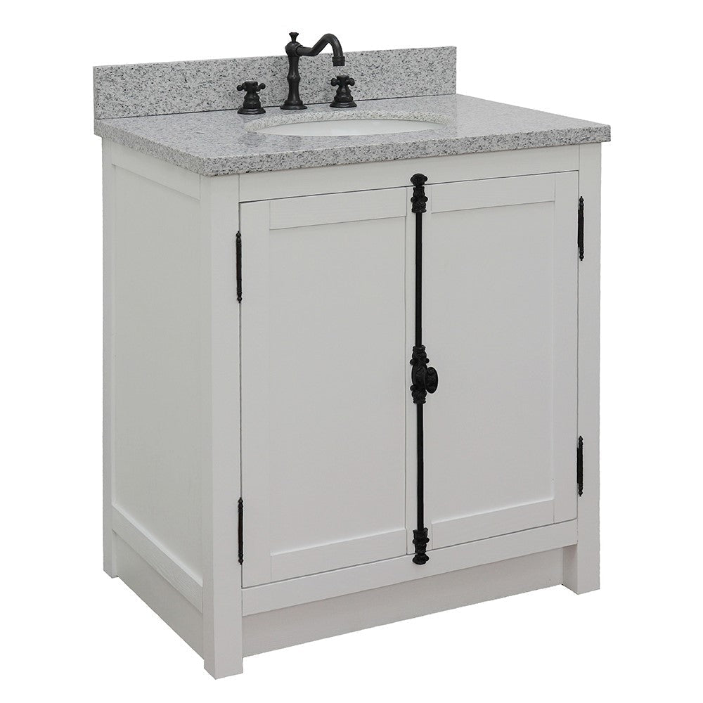 Bellaterra 400100-GA-GYO 31" Wood Single Vanity w/ Counter Top and Sink (Glacier Ash)