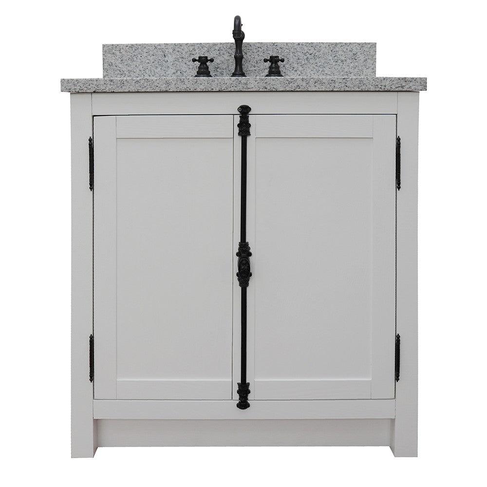 Bellaterra 400100-GA-GYO 31" Wood Single Vanity w/ Counter Top and Sink (Glacier Ash)