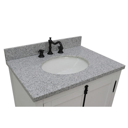 Bellaterra 400100-GA-GYO 31" Wood Single Vanity w/ Counter Top and Sink (Glacier Ash)