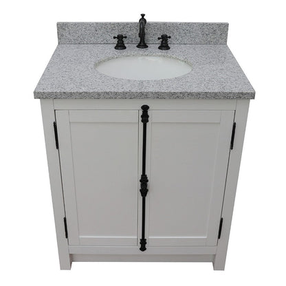 Bellaterra 400100-GA-GYO 31" Wood Single Vanity w/ Counter Top and Sink (Glacier Ash)