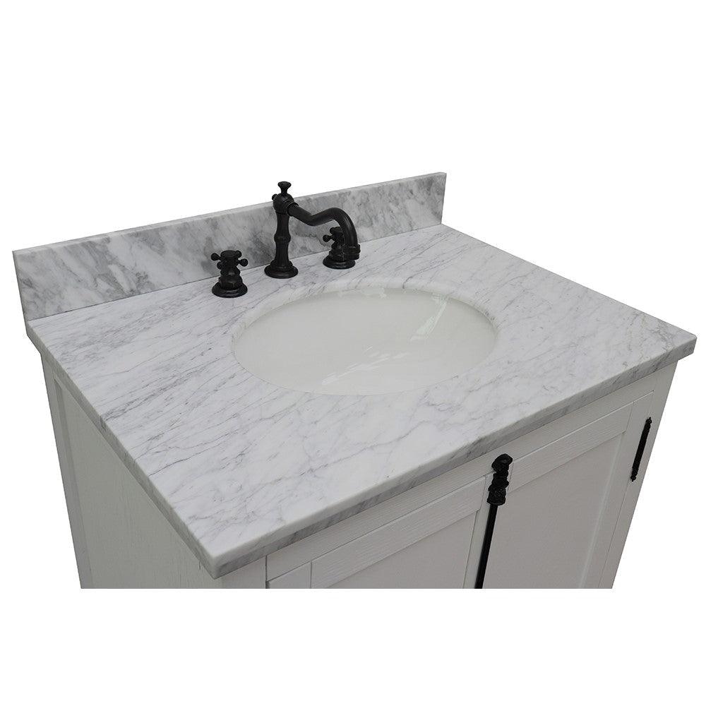 Bellaterra 400100-GA-WMO 31" Wood Single Vanity w/ Counter Top and Sink (Glacier Ash)