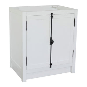 Bellaterra  30" Single Freestanding Vanity White Cabinet Only 400100-GA