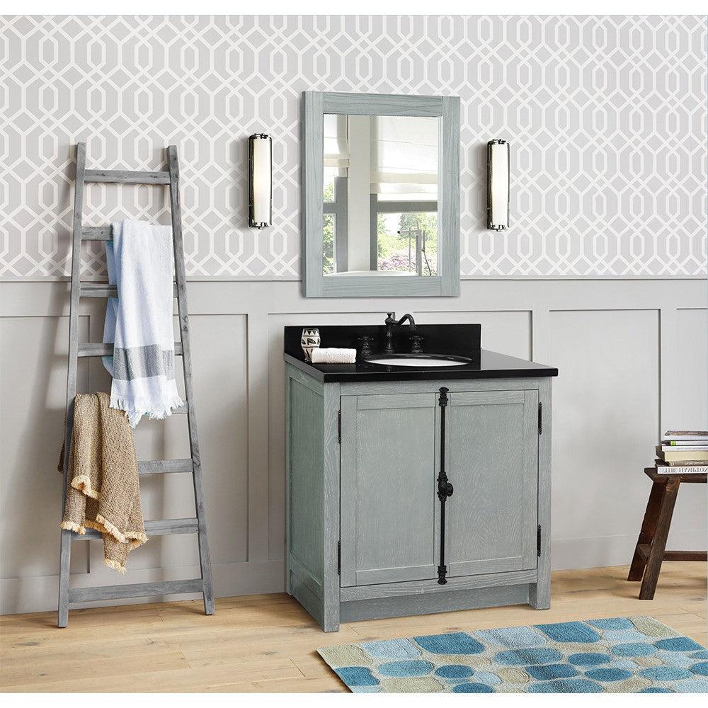 Bellaterra 400100-GYA-BGO 31" Wood Single Vanity w/ Counter Top and Sink (Gray Ash)