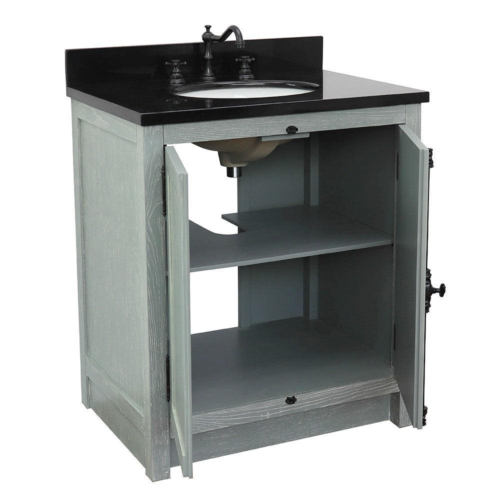 Bellaterra 400100-GYA-BGO 31" Wood Single Vanity w/ Counter Top and Sink (Gray Ash)