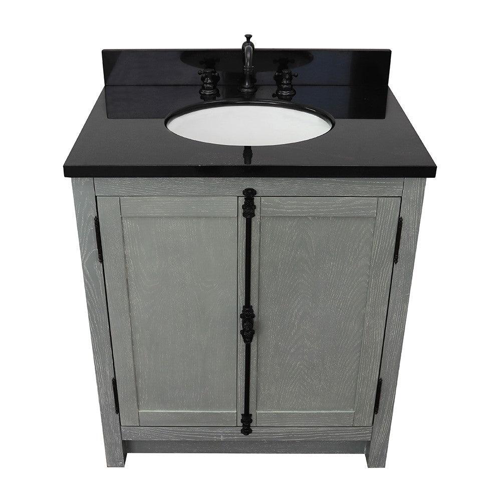 Bellaterra 400100-GYA-BGO 31" Wood Single Vanity w/ Counter Top and Sink (Gray Ash)