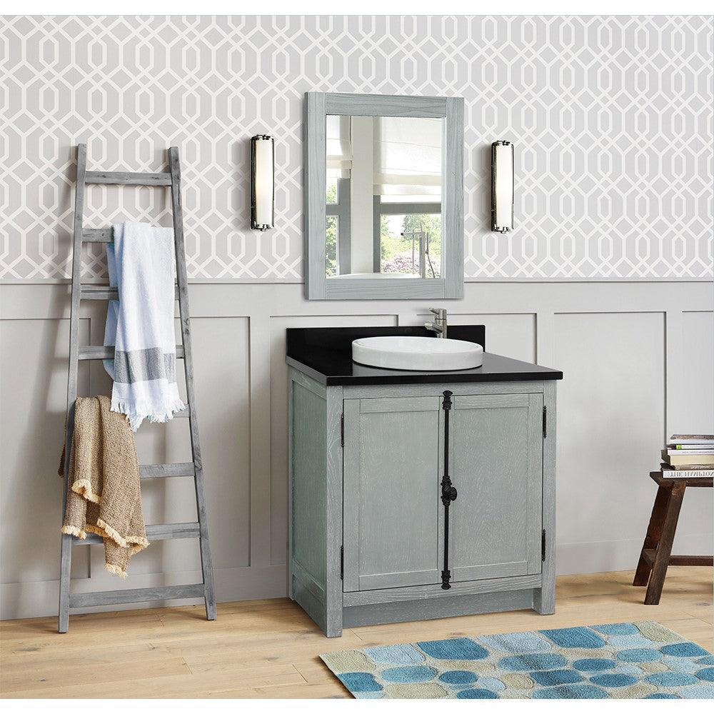 Bellaterra 400100-GYA-BGRD 31" Wood Single Vanity w/ Counter Top and Sink (Gray Ash)