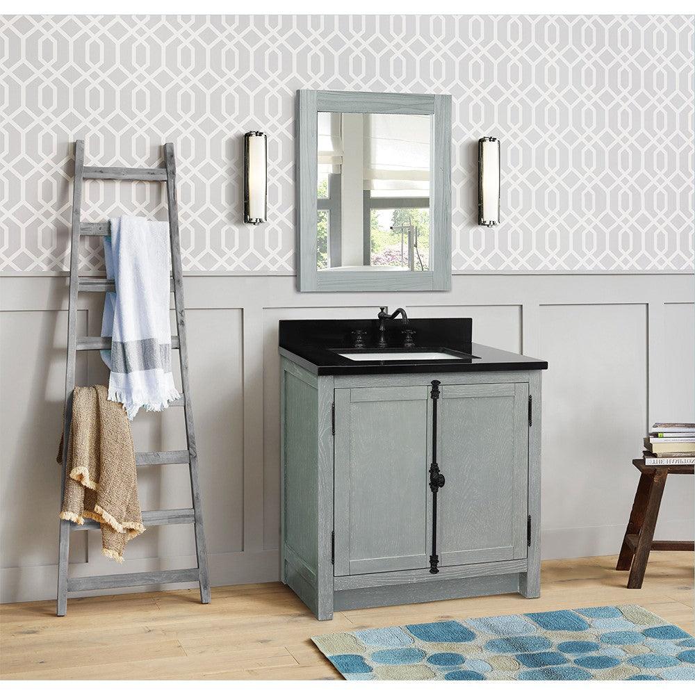Bellaterra 400100-GYA-BGR 31" Wood Single Vanity w/ Counter Top and Sink (Gray Ash)