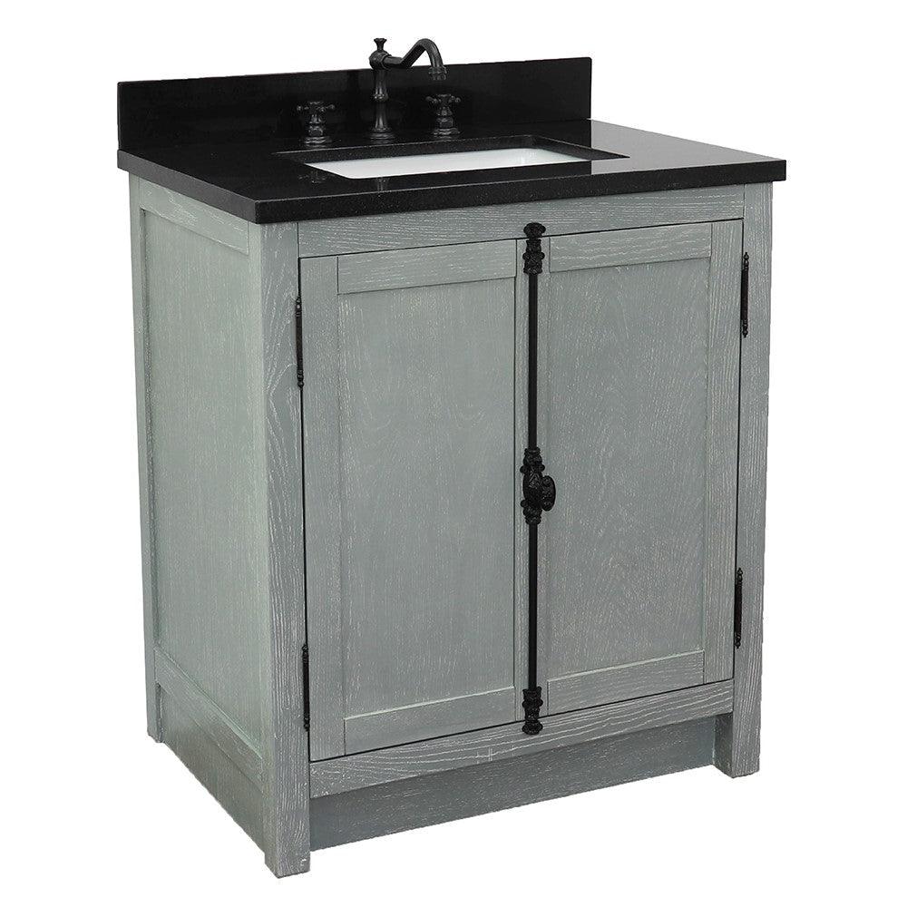 Bellaterra 400100-GYA-BGR 31" Wood Single Vanity w/ Counter Top and Sink (Gray Ash)