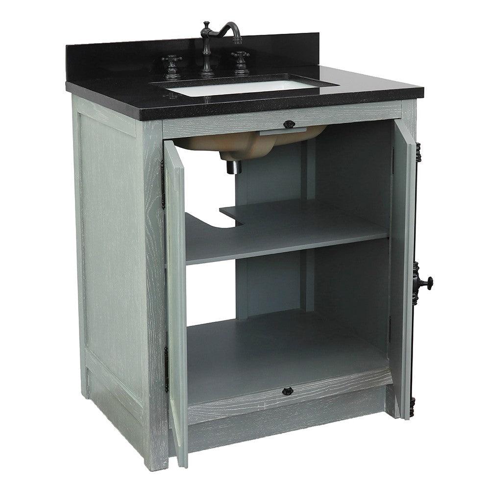 Bellaterra 400100-GYA-BGR 31" Wood Single Vanity w/ Counter Top and Sink (Gray Ash)