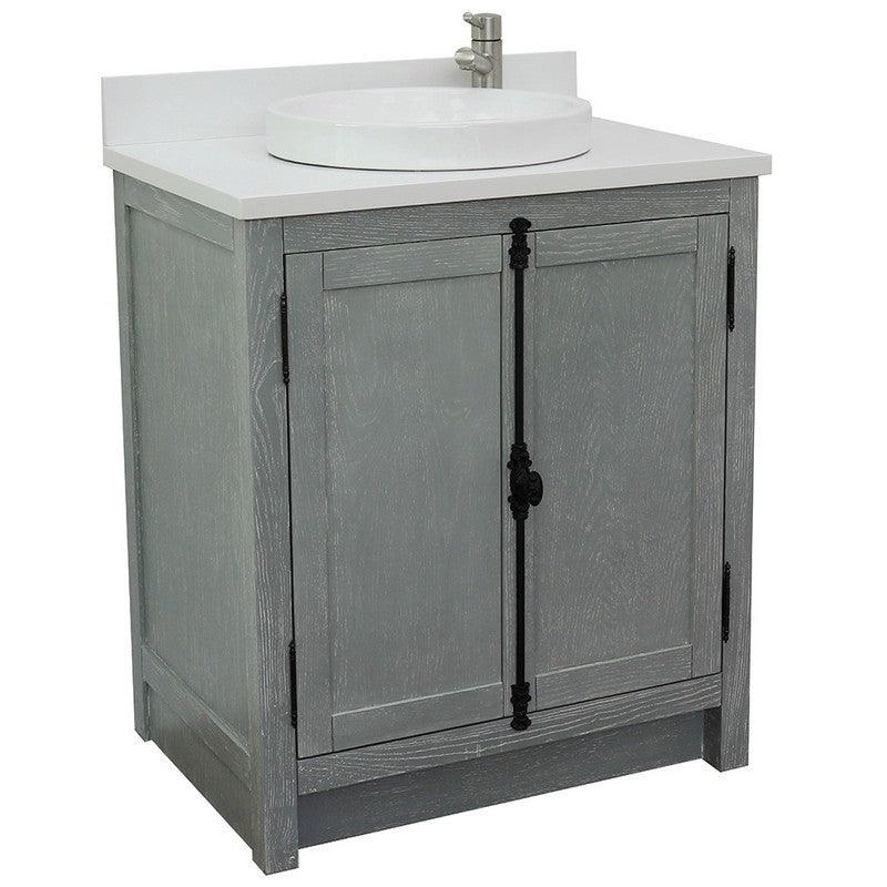 Bellaterra 31" Wood Single Vanity w/ Counter Top and Sink 400100-GYA (Gray Ash)