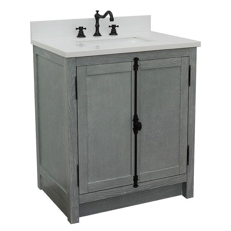 Bellaterra 31" Wood Single Vanity w/ Counter Top and Sink 400100-GYA (Gray Ash)