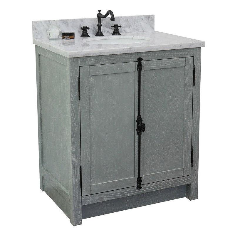 Bellaterra 31" Wood Single Vanity w/ Counter Top and Sink 400100-GYA (Gray Ash)