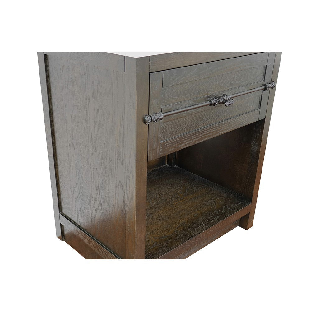 Bellaterra  30" Single Vanity Cabinet Only in Brown Ash, 400101-BA