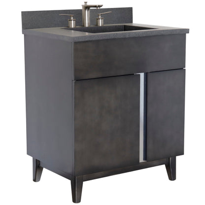 Bellaterra 400200-CTBL 31" Single Vanity in Silvery Brown Finish with Counter Top and Rectangle Sink Black Concrete