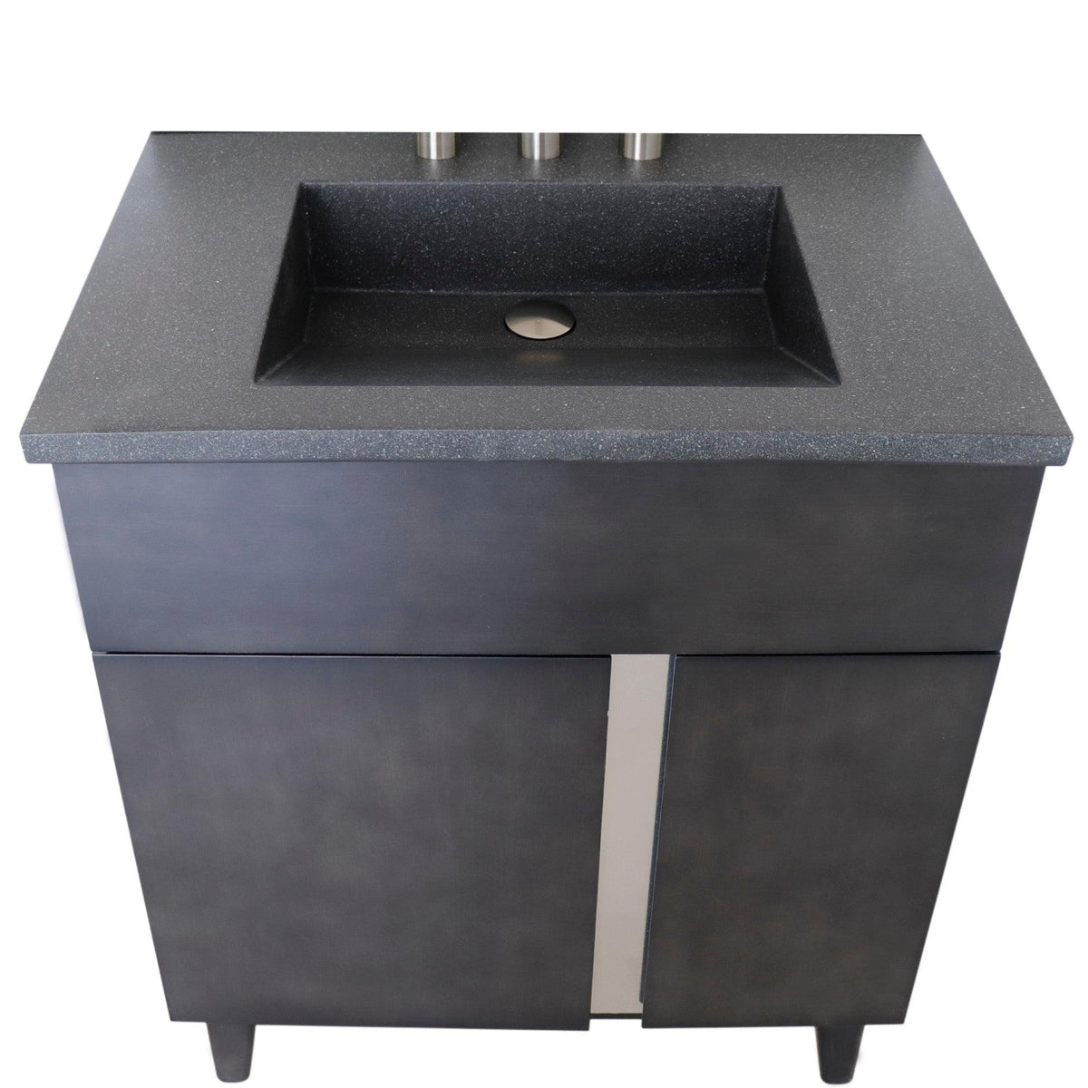 Bellaterra 400200-CTBL 31" Single Vanity in Silvery Brown Finish with Counter Top and Rectangle Sink Black Concrete