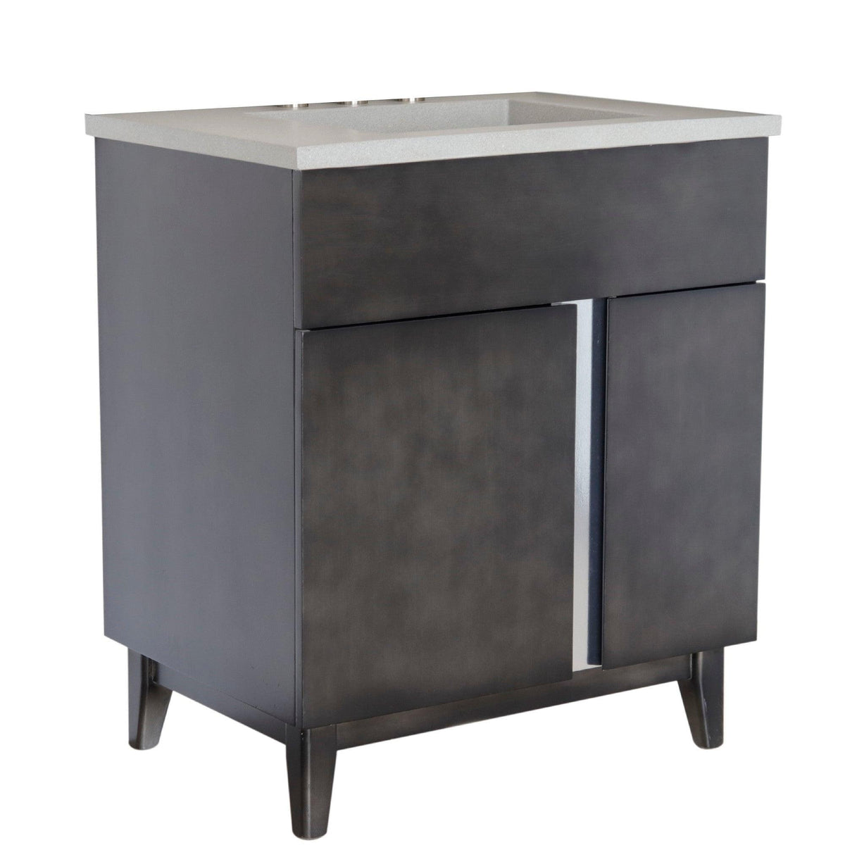 Bellaterra 400200-CTDG 31" Single Vanity in Silvery Brown Finish with Counter Top and Rectangle Sink Gray Concrete