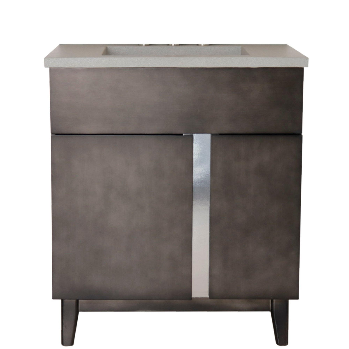Bellaterra 400200-CTDG 31" Single Vanity in Silvery Brown Finish with Counter Top and Rectangle Sink Gray Concrete