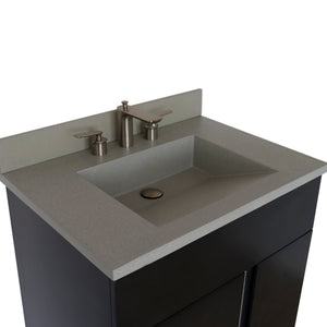 Bellaterra 400200-CTDG 31" Single Vanity in Silvery Brown Finish with Counter Top and Rectangle Sink Gray Concrete