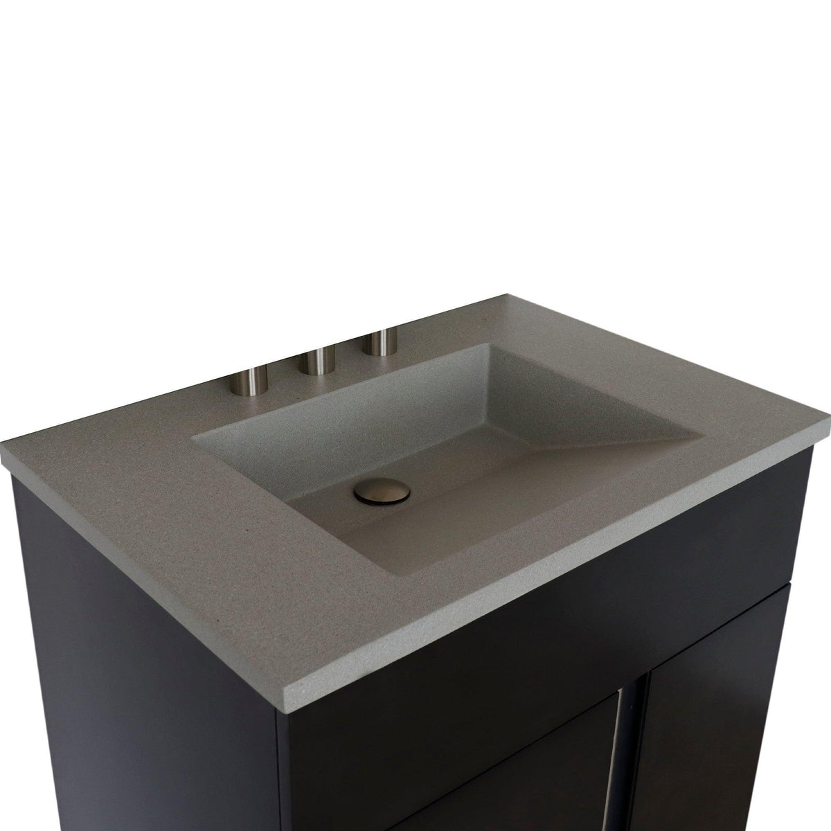 Bellaterra 400200-CTDG 31" Single Vanity in Silvery Brown Finish with Counter Top and Rectangle Sink Gray Concrete