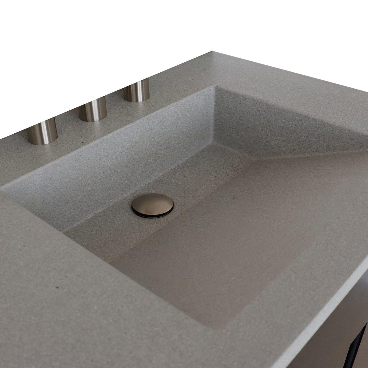 Bellaterra 400200-CTDG 31" Single Vanity in Silvery Brown Finish with Counter Top and Rectangle Sink Gray Concrete