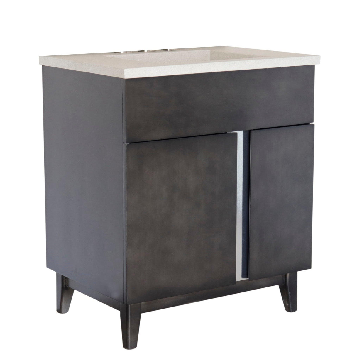 Bellaterra 400200-CTWH 31" Single Vanity in Silvery Brown Finish with Counter Top and Rectangle Sink White Concrete