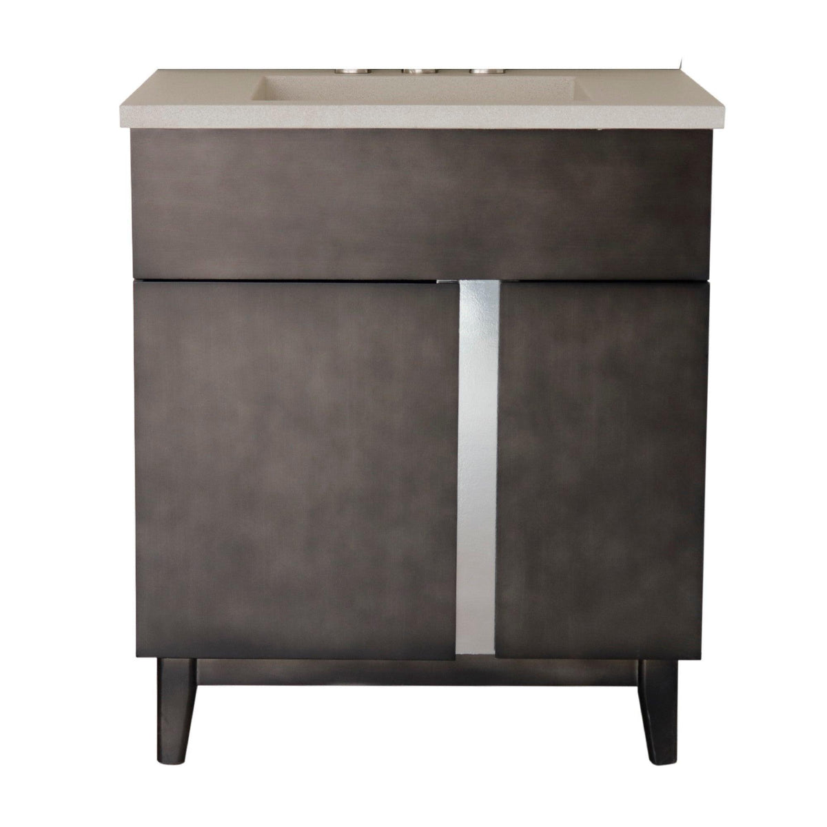 Bellaterra 400200-CTWH 31" Single Vanity in Silvery Brown Finish with Counter Top and Rectangle Sink White Concrete