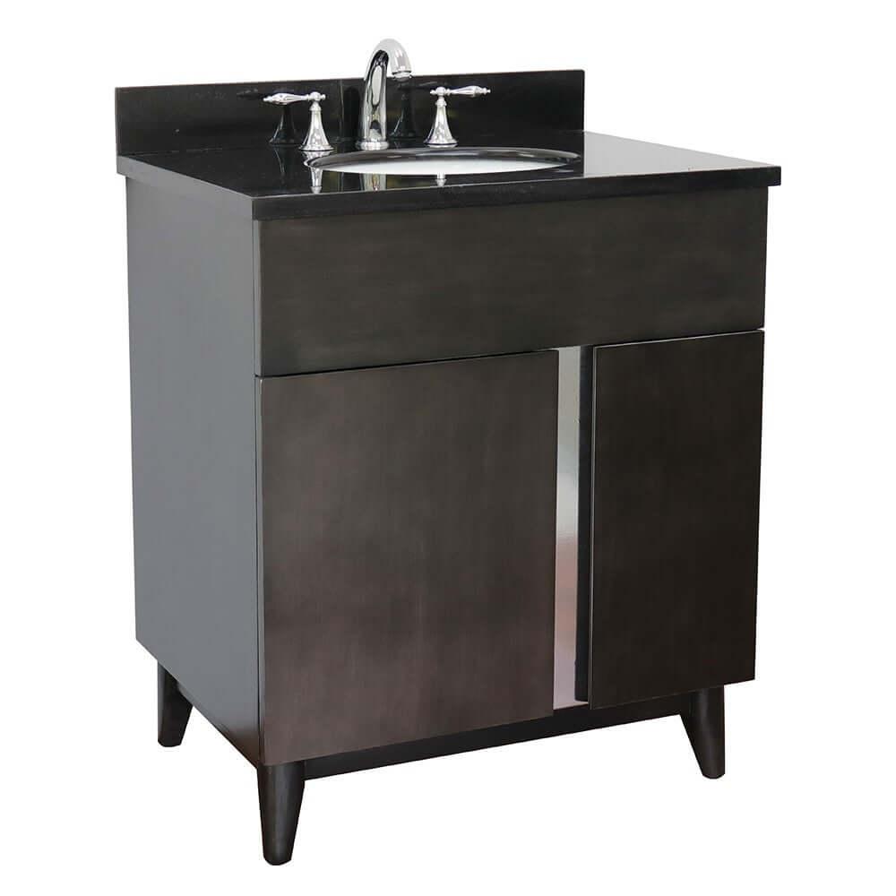 Bellaterra 400200-SB-BGO 31" Wood Single Vanity w/ Counter Top and Sink Black Galaxy