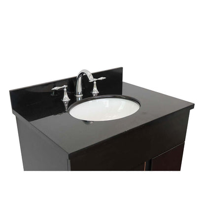 Bellaterra 400200-SB-BGO 31" Wood Single Vanity w/ Counter Top and Sink Black Galaxy