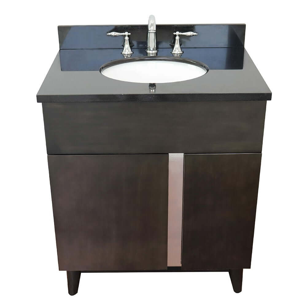 Bellaterra 400200-SB-BGO 31" Wood Single Vanity w/ Counter Top and Sink Black Galaxy